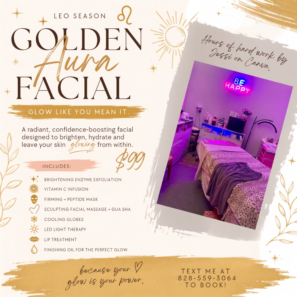 Leo ♌️ Season Golden Aura Facial at Meraki Skin Studio LLC in Marion, NC