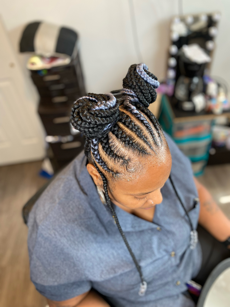 Braided ponytails / Buns Large