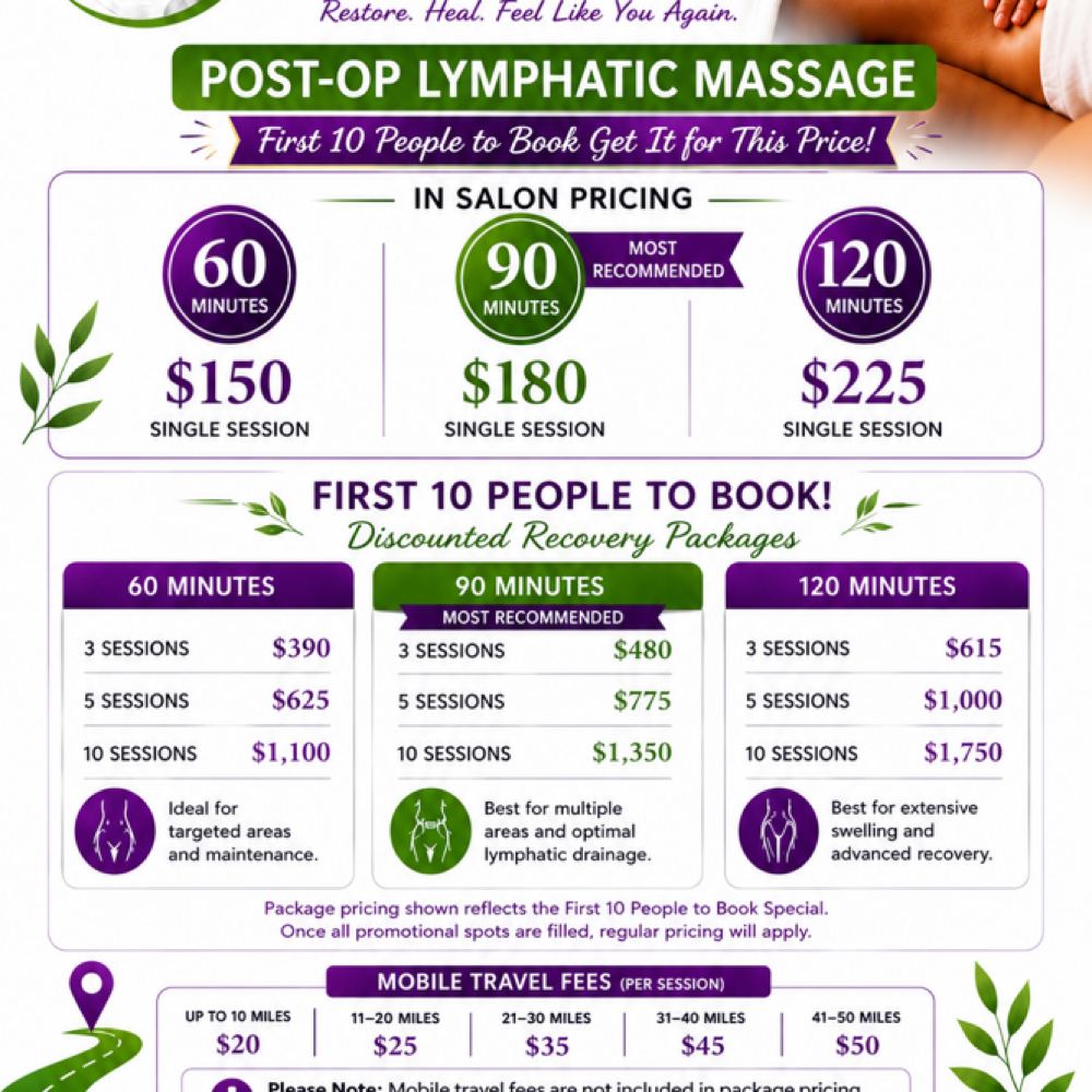 Post-Op Recovery Package at Healing Touch by Tasha in Tarzana, CA