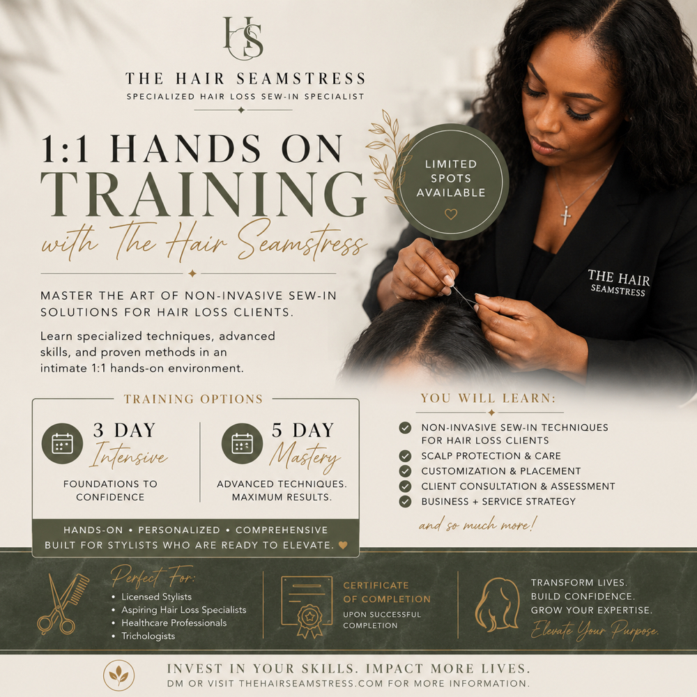 1:1 Hands On Training (3 Days) at The Hair Seamstress in Houston, TX