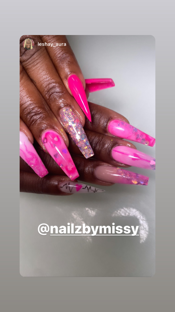 XL Acrylic Fullset w/Gel Polish