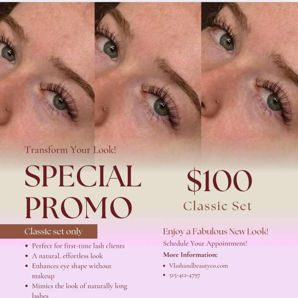 $100 Classic set Promo at V lash and beauty co. in Bondurant, IA
