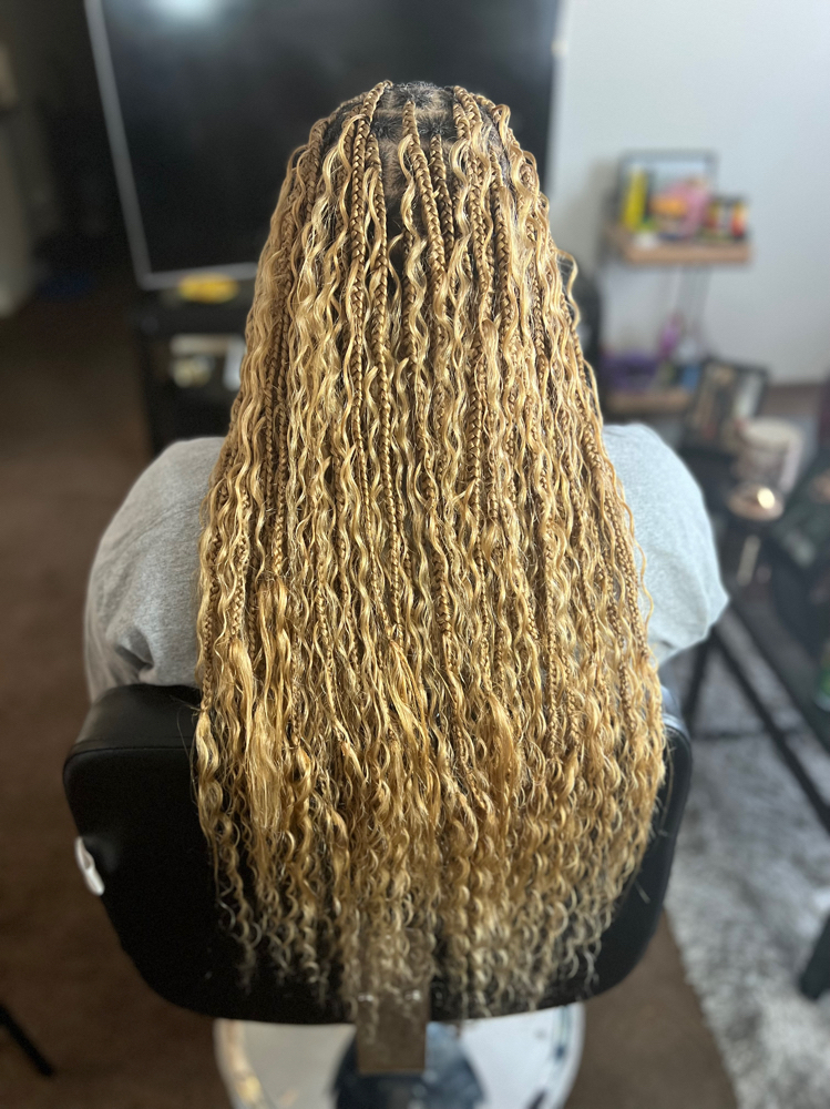 Knotless Boho Braids FULL look(med)