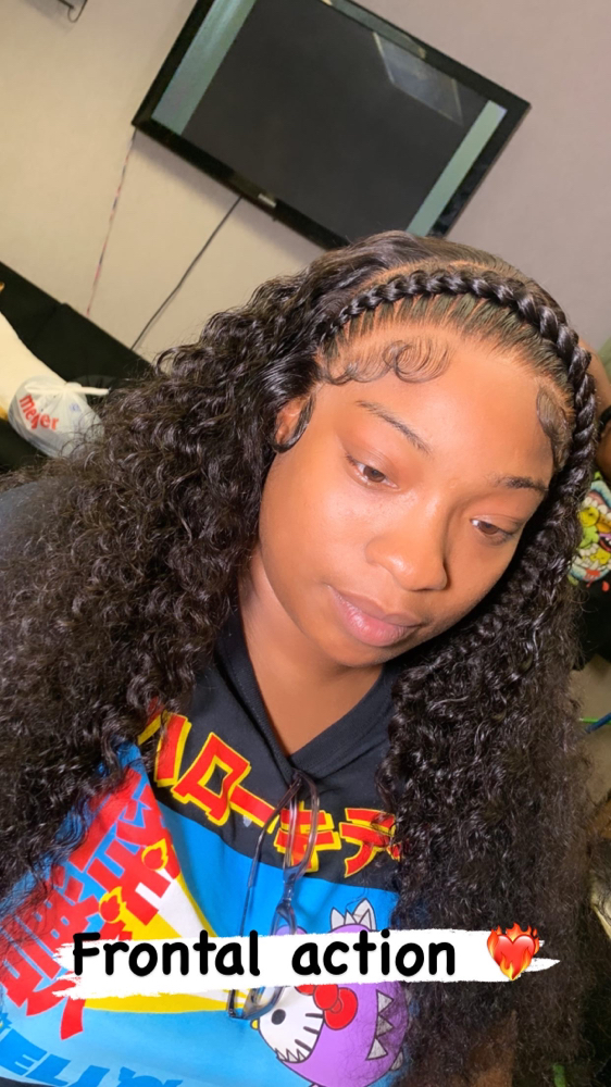 Frontal quickweave W Style at Hair Styles By Madi in Oakpark, MI