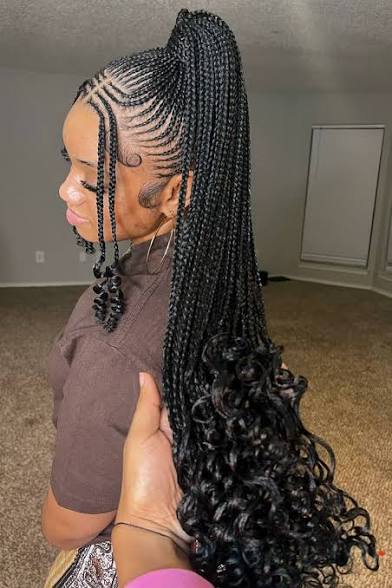 SMALL BRAIDS INTO PONYTAIL