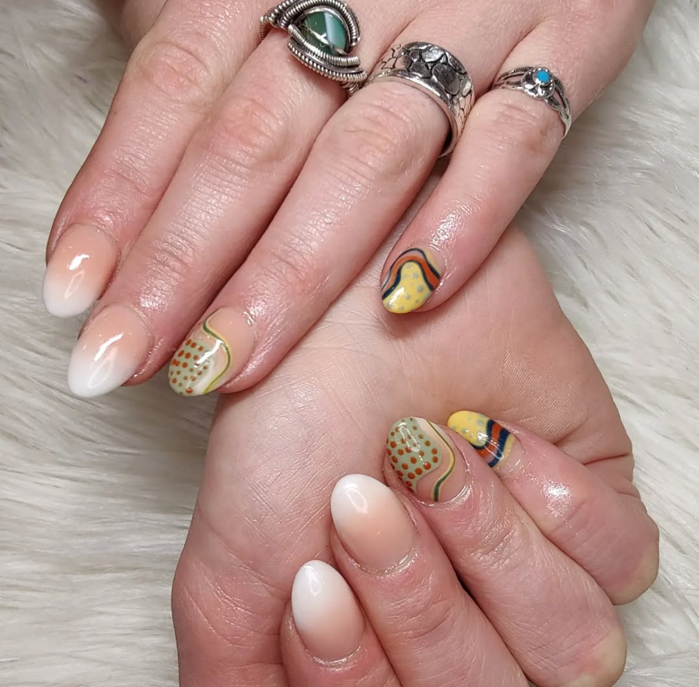 Ombre Pink & White Full Set at Polished By Mary in Columbus, OH