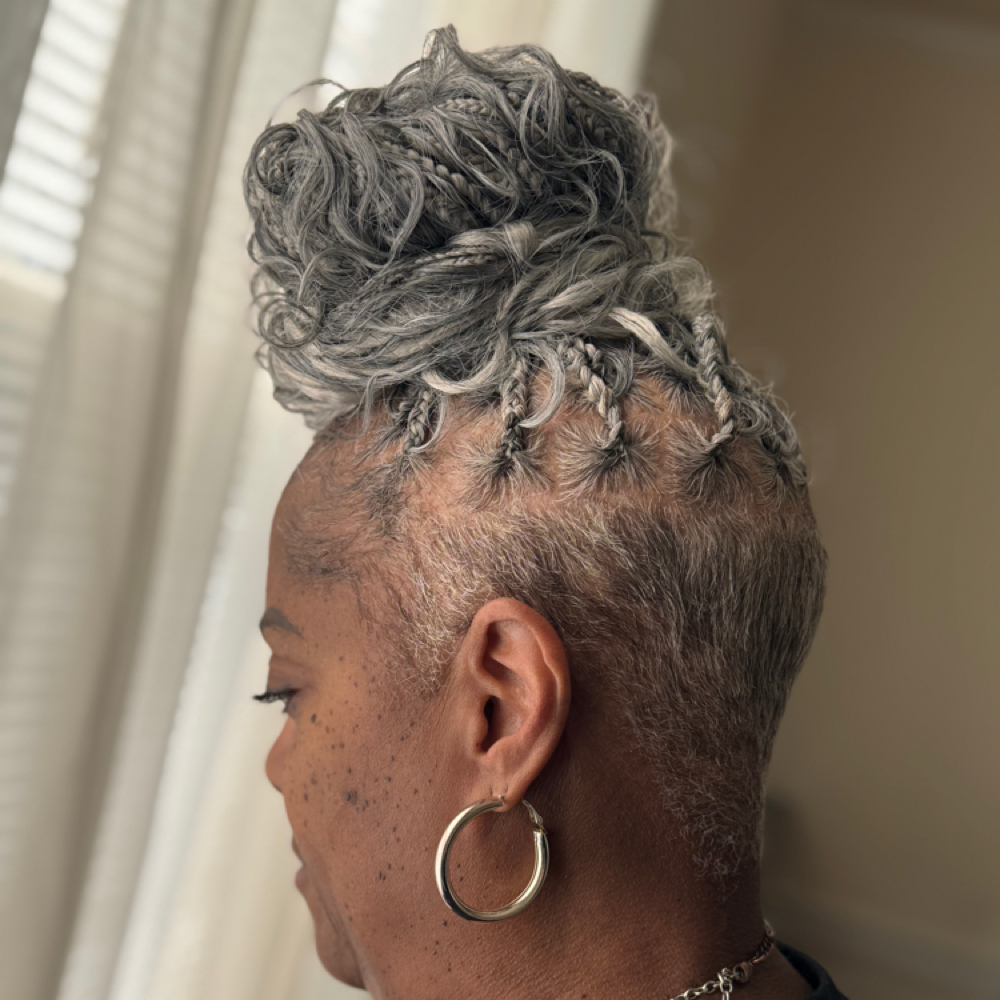 Sm Boho Knotless W/ shaved Sides at Missy Designs in Rocky Mount, NC