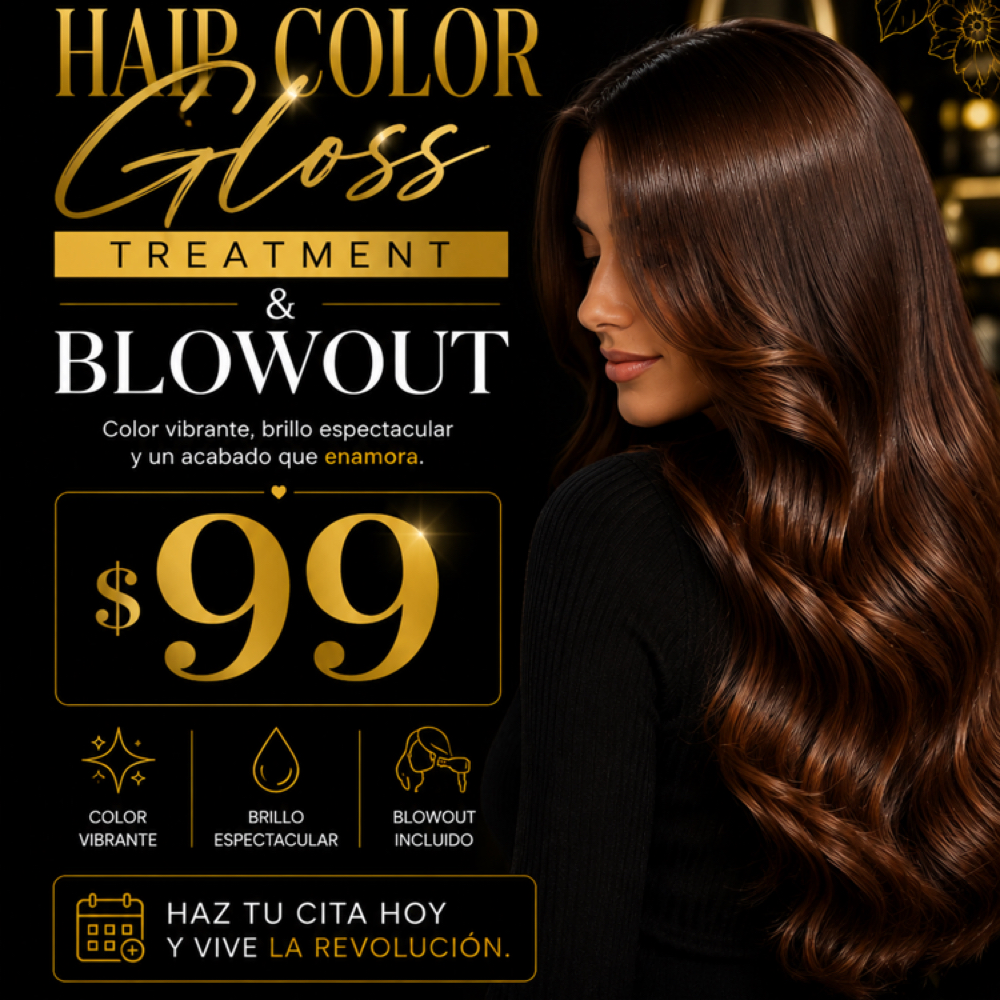 Hair Gloss Treatment And Blowdry at Hair Revolution Estudio Academy in Tampa, FL