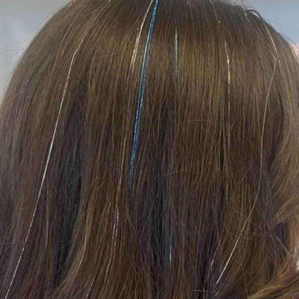 Hair Tinsel Extensions at Studio 126 in Fillmore, CA