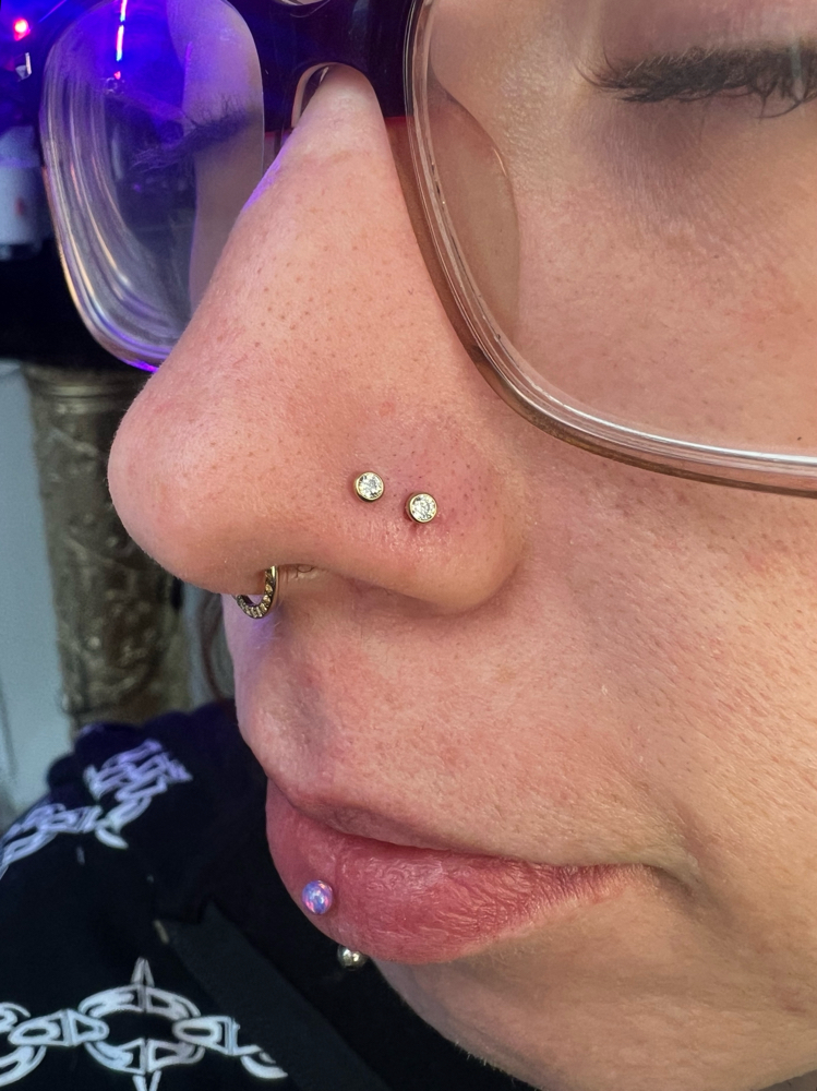Two Nostril Piercings