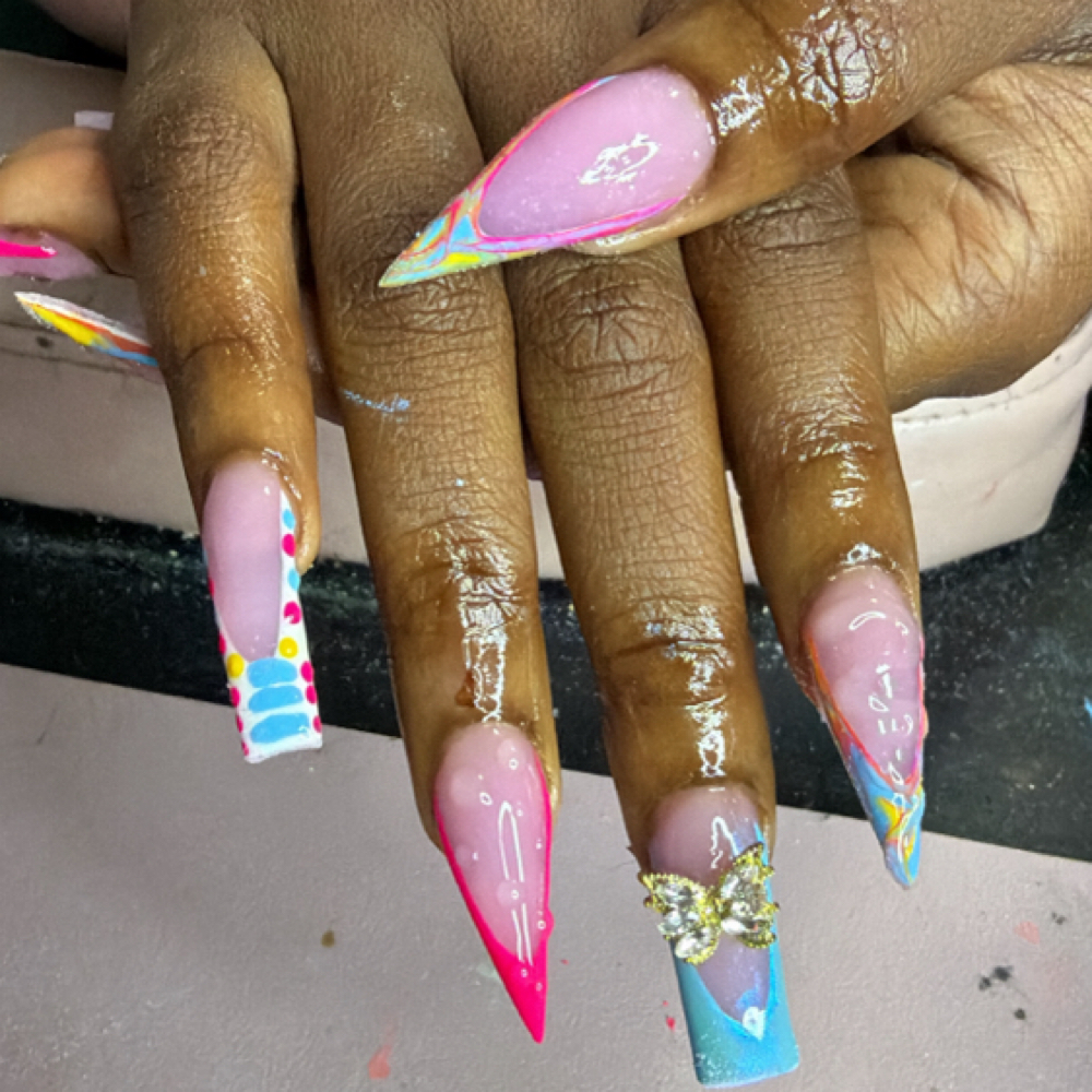 Acrylic Full Set :Medium 💚 at DheLuxPerfection in Jacksonville, FL