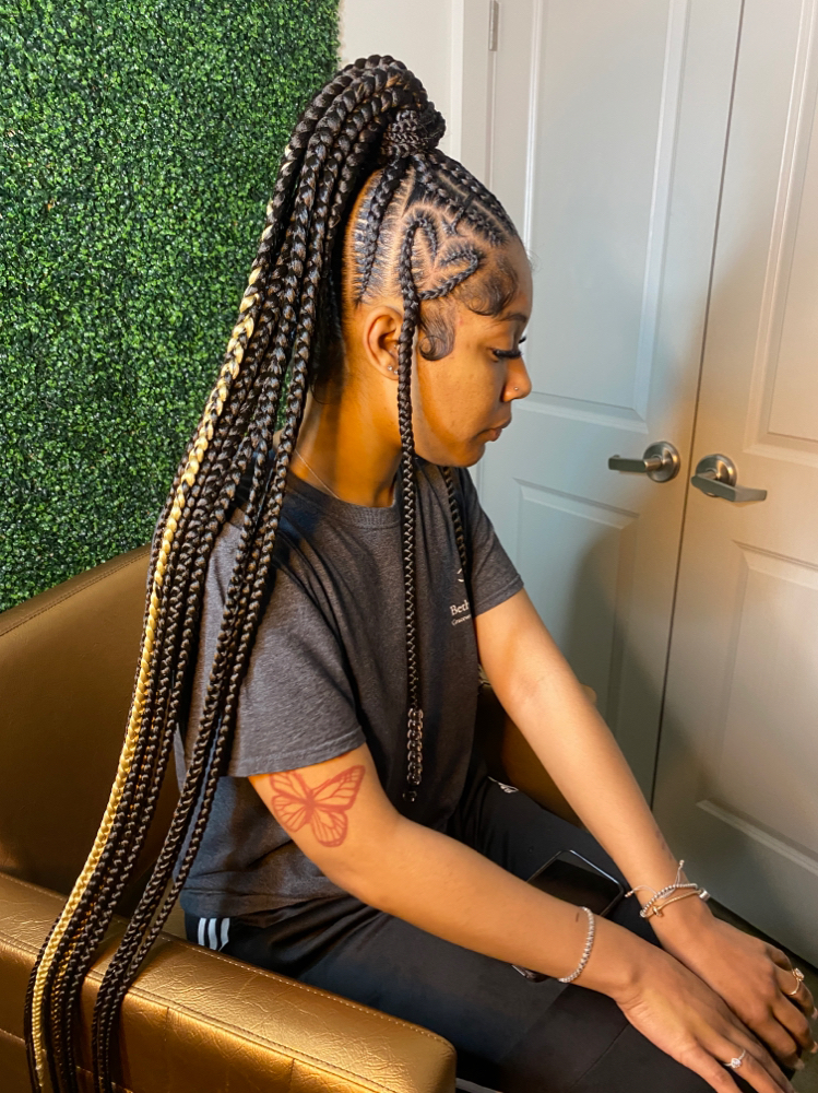 large stitch braid ponytail at braidsbyderri in atlanta, GA