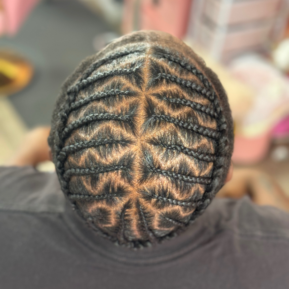 Mens Complex Cornrows at Dee Did’em in Kinston, NC