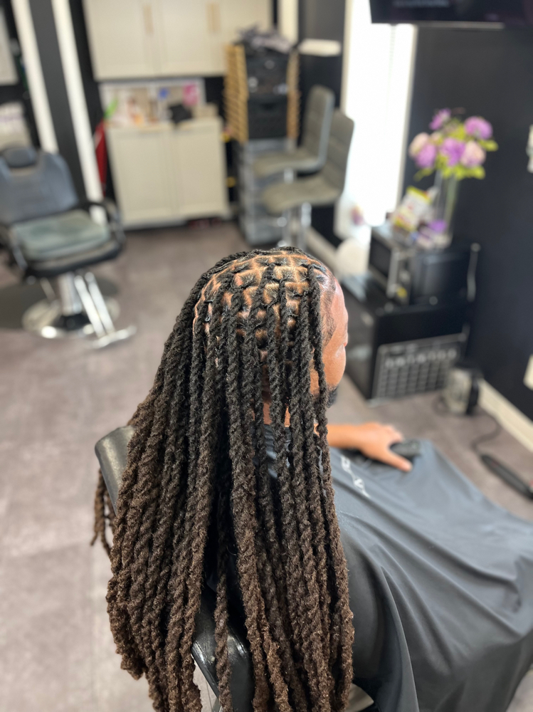 Loc Retwist + 2-3 Strands | Plaits