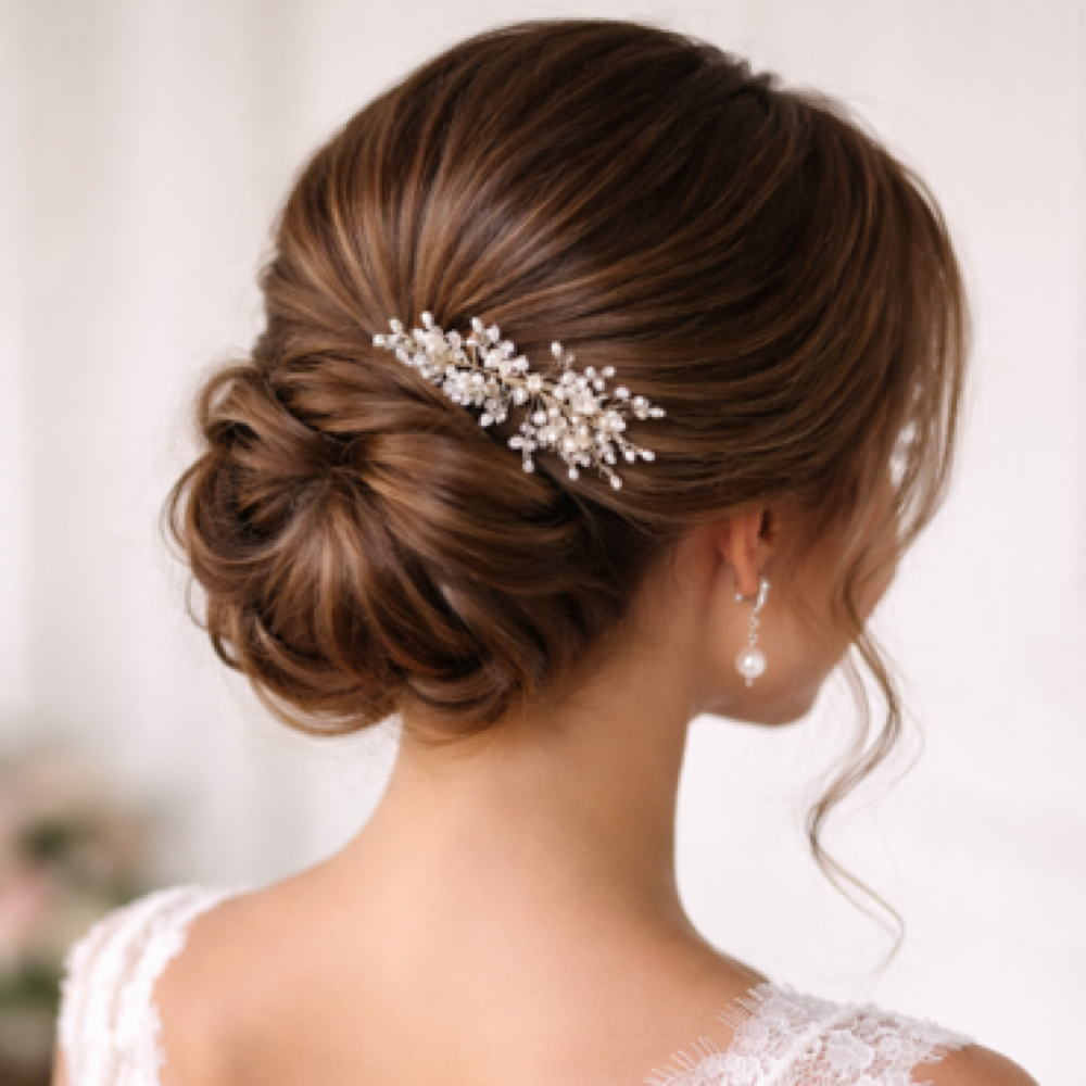 Bride | On-Location Wedding Updo at Kaeley Miko in Seville, OH