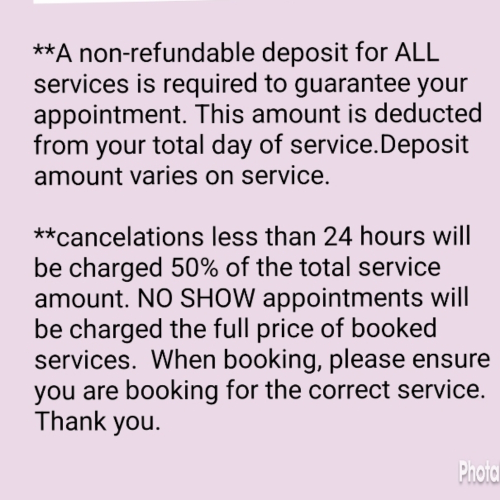 Cancelation Policy at Hair By Erin at Medeiros Spa & Salon in Hanford, CA