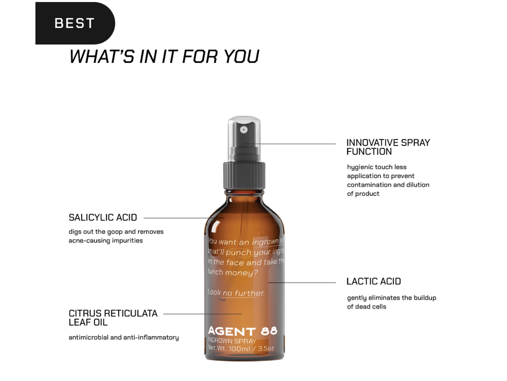 Agent 88 Ingrown Hair Spray Serum