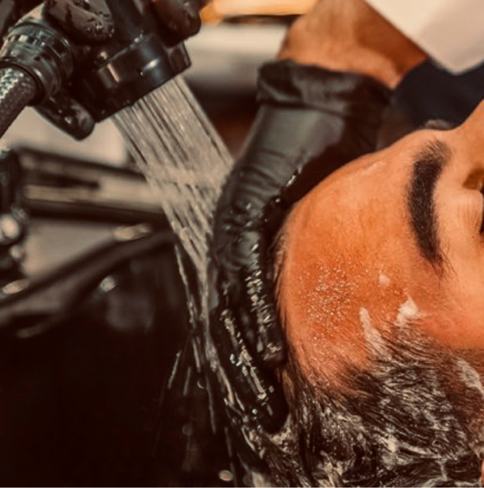 Men’s haircut&tint(gray softening) at Michaela White in Springville, AL