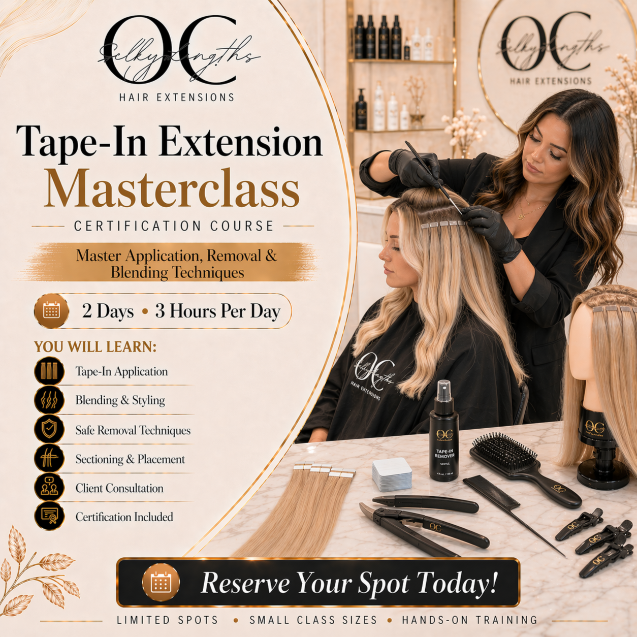 Tape-In Extension Masterclass at Silky Lengths OC in Irvine, CA
