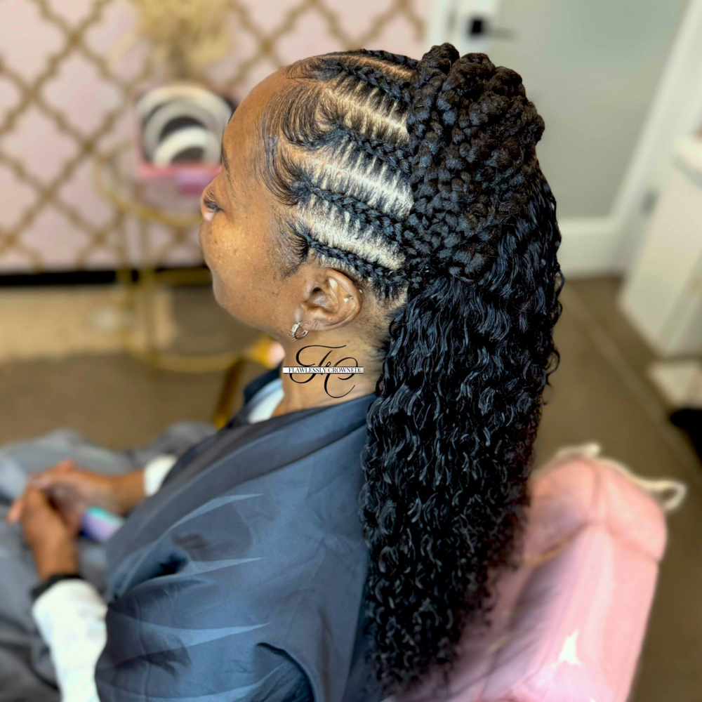 Jayda Wayda Fulani Braids at Flawlessly Crowned Beauty Salon in Chesapeake, VA