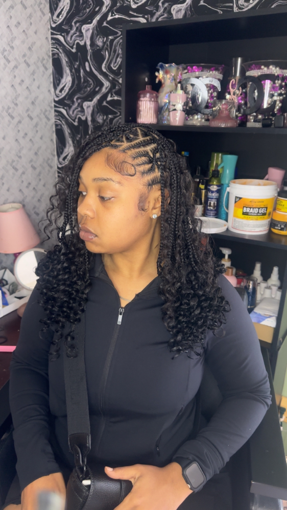 Shoulder Length Fulani Knotless at Jasmine Marie in Flint, MI