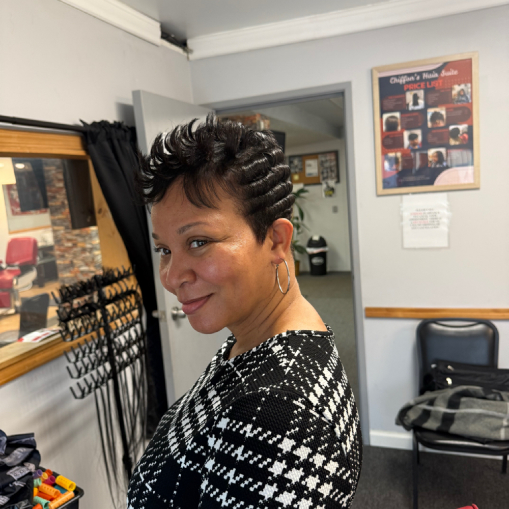 Curl/Style Short Hair at Chiffon’s Hair Suite in Lansing, MI