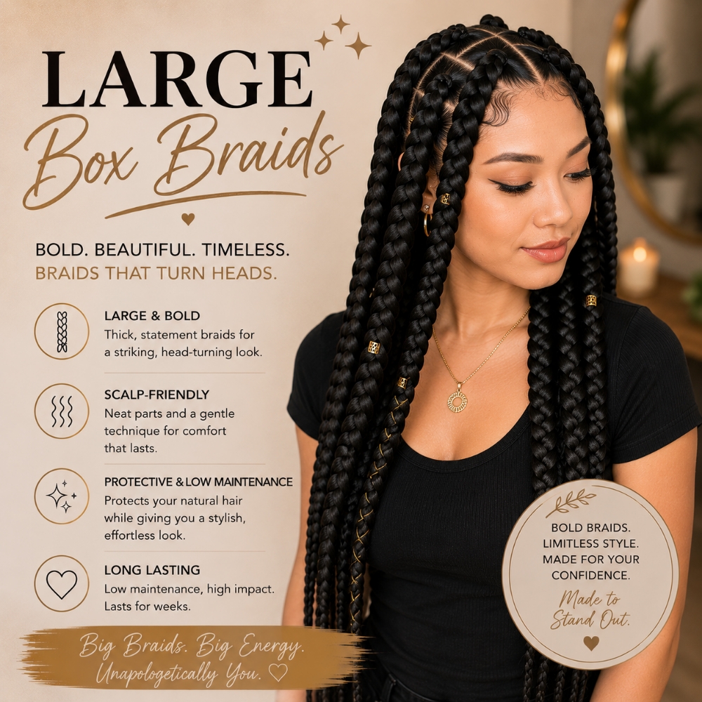 Large Box Braids at Regina's Hair & Nail Studio in Corning, CA