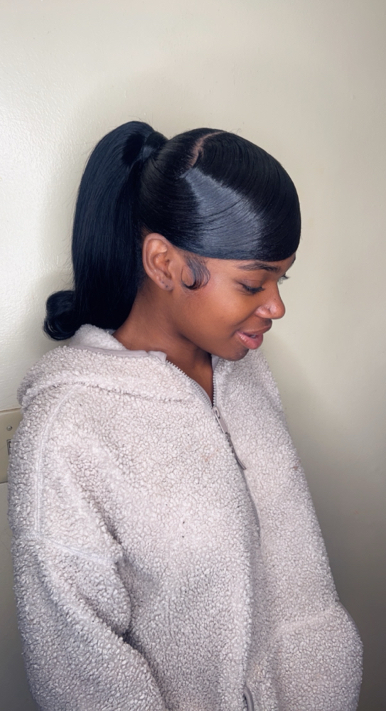 Sleek Ponytail W/ Swoop