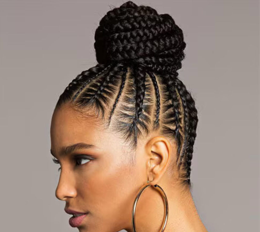 Hair Braiding Bun Upstyle