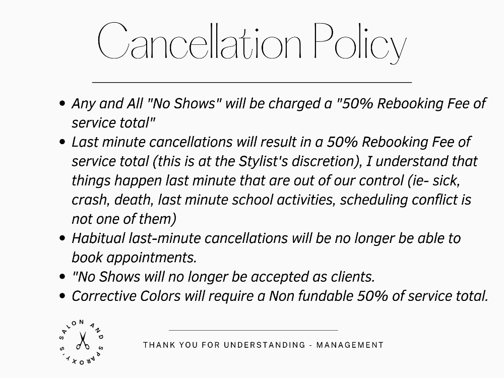 Cancellations POLICY