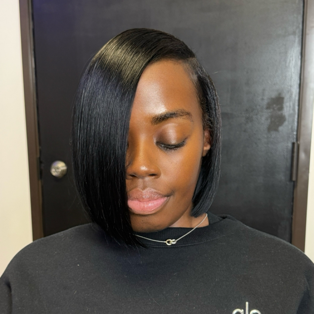 Natural Part Quick Weave Bob at Gloss Hair Company in Dallas, TX