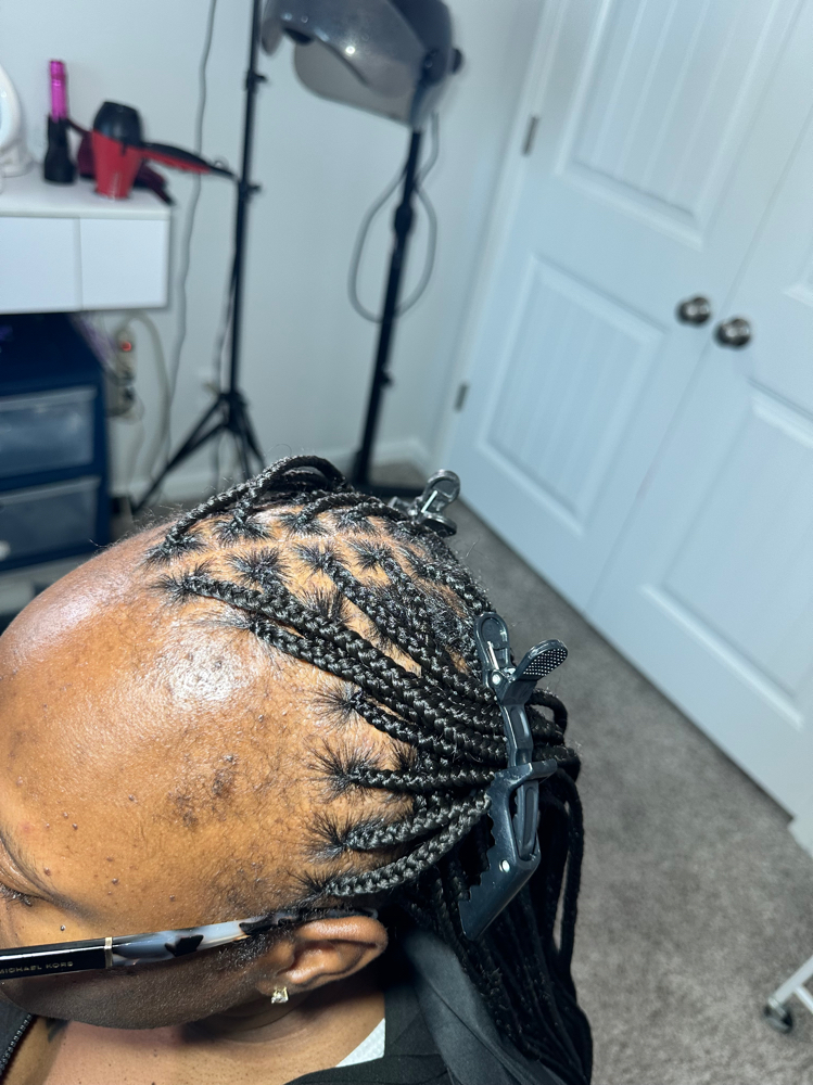 Knotless Crown Touch Up at Nia B Braids in Pooler, GA