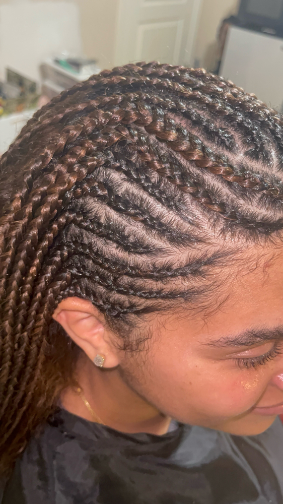 1/2 Braided 1/2 Knotless Or Twists