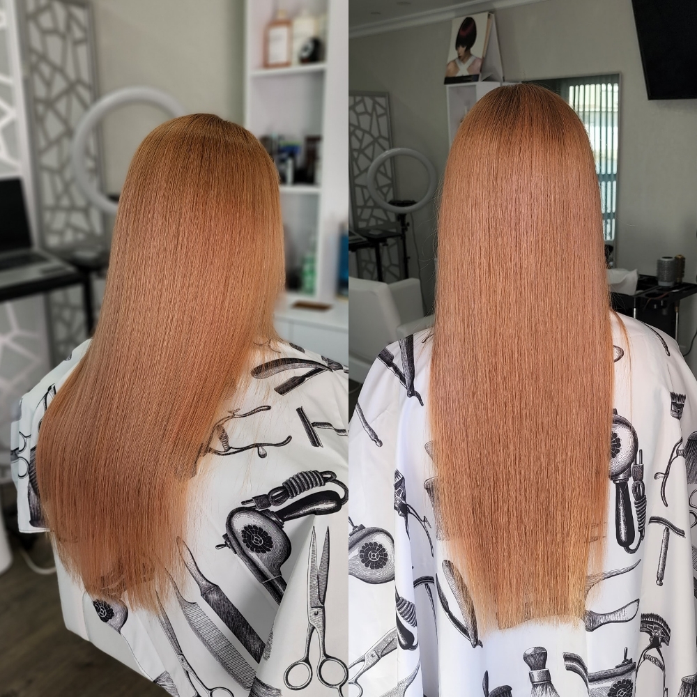 Hair coloring in one tone