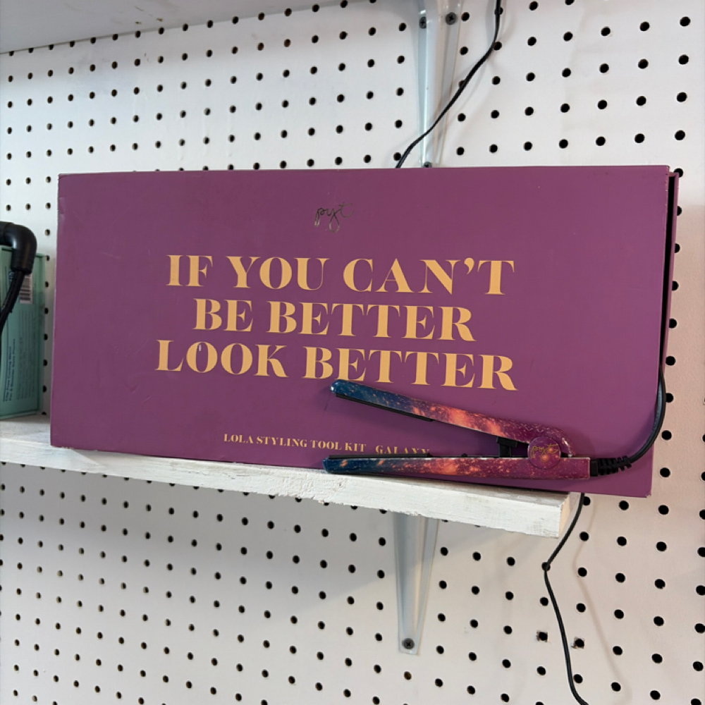 Hair straightener at Well Connected Permanent Jewelry in Fort Myers, FL