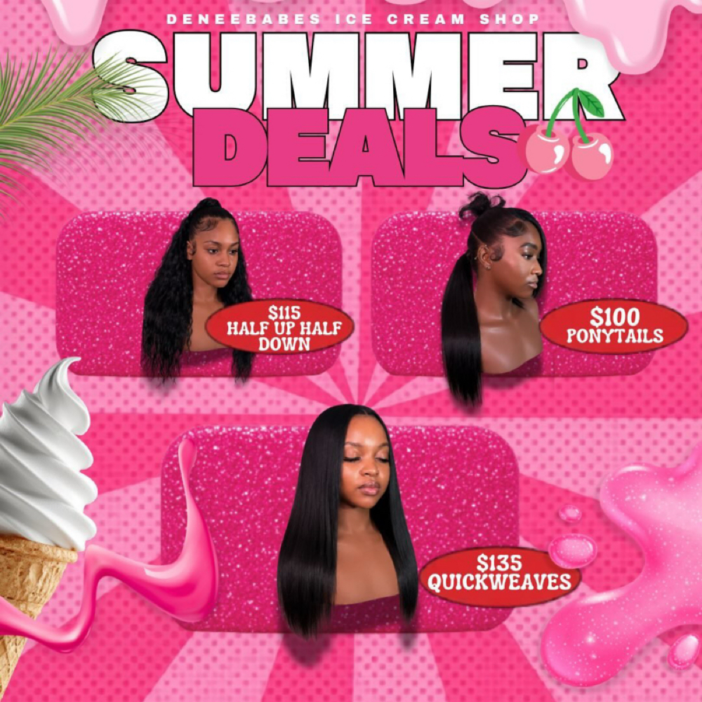 Summer Deals - Half up Half Down QW at Deneebabes in Houston, TX