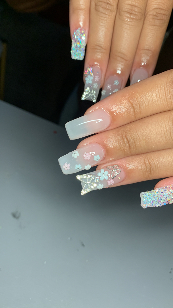 Long Acrylic Nails Full Set