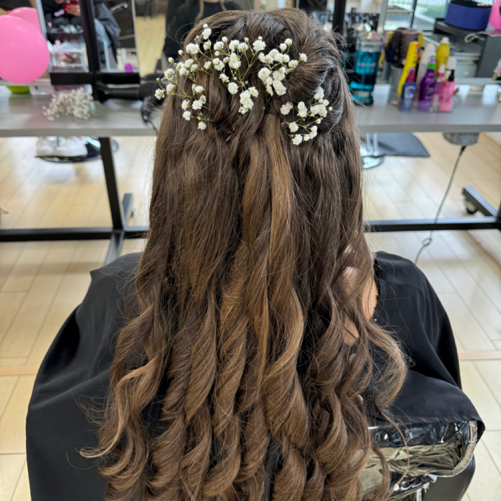 Curls & simple pin up style at Glammedbynatt in Tonawanda, NY