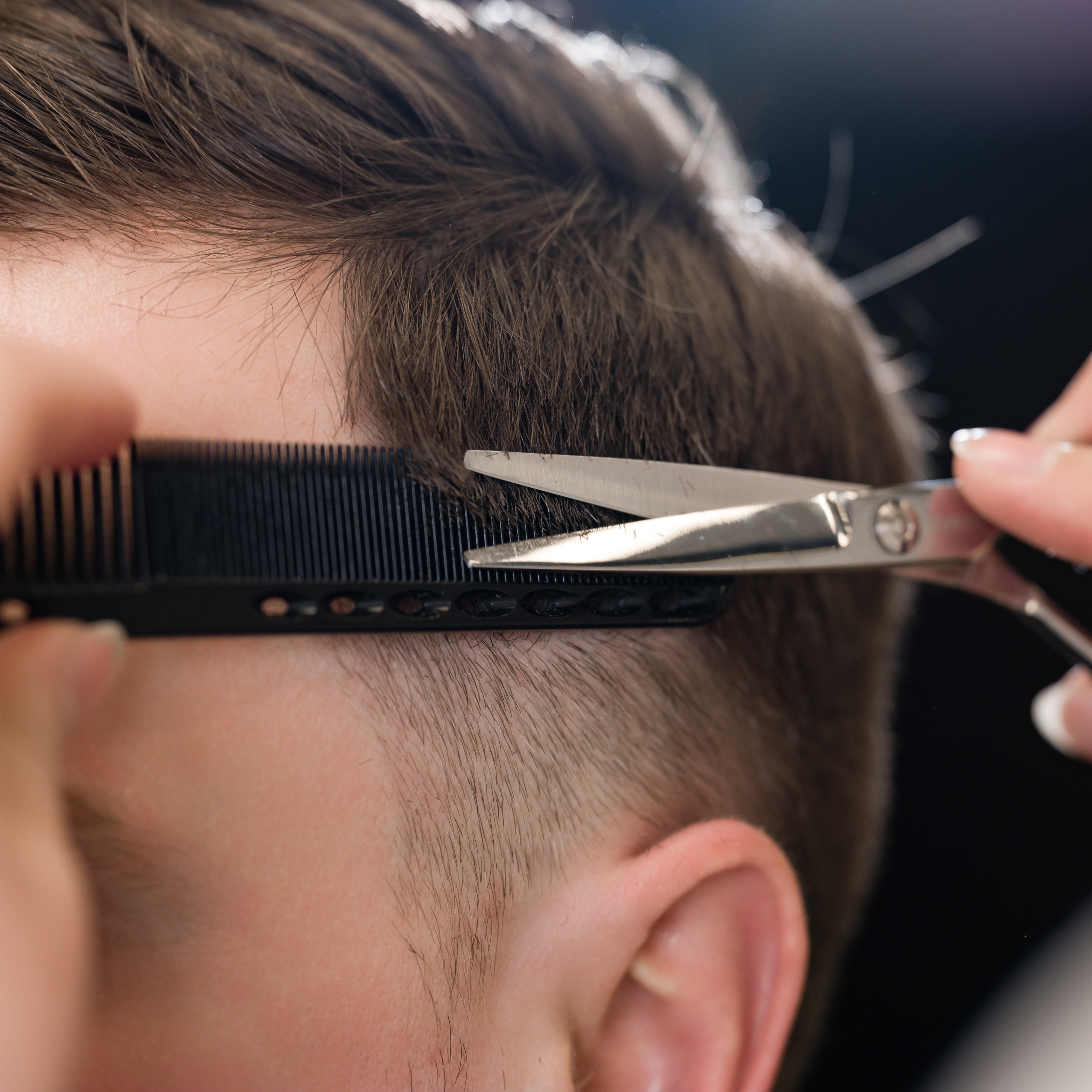 Men's Haircut at Marćinow Salon & Style in Costa Mesa, CA