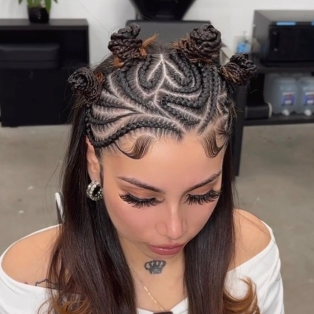 Intricate Halfup Half Down Braid at JayBug Braids & Styling in Pomona, CA