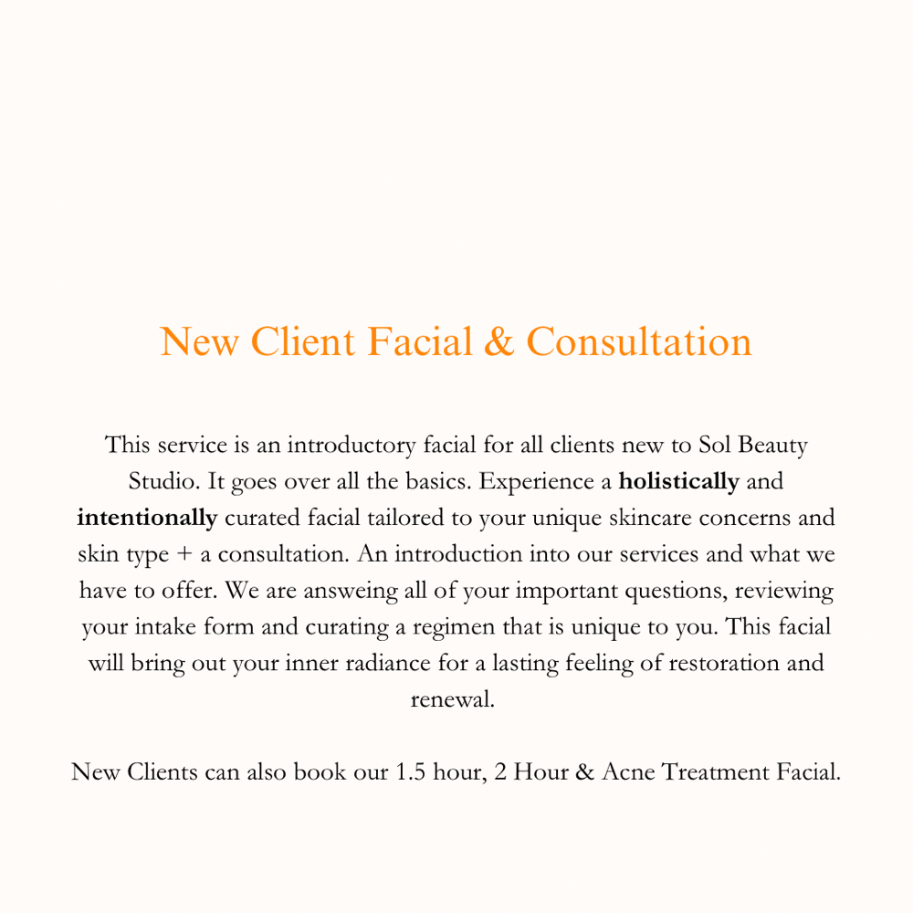 New Client Facial & Consultation at Sol Beauty Studio in New Rochelle, NY