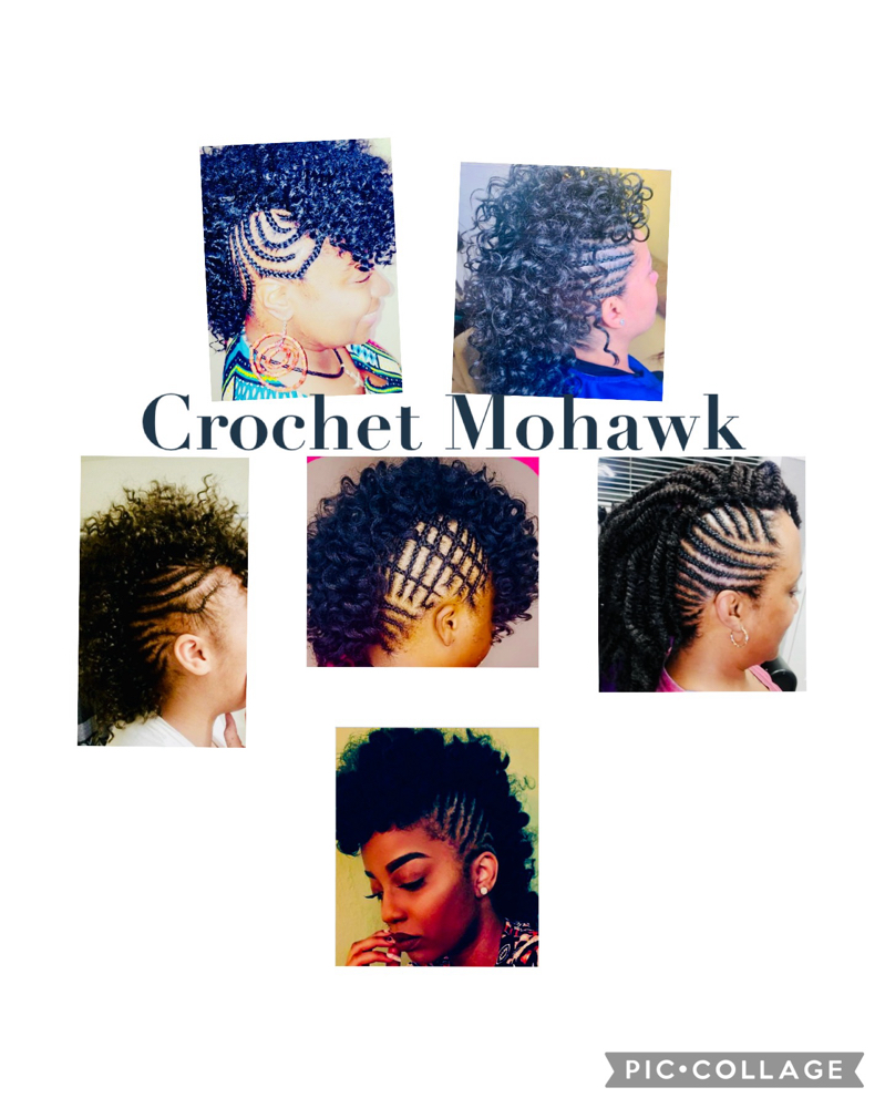Crochet Mohawk with braided sides