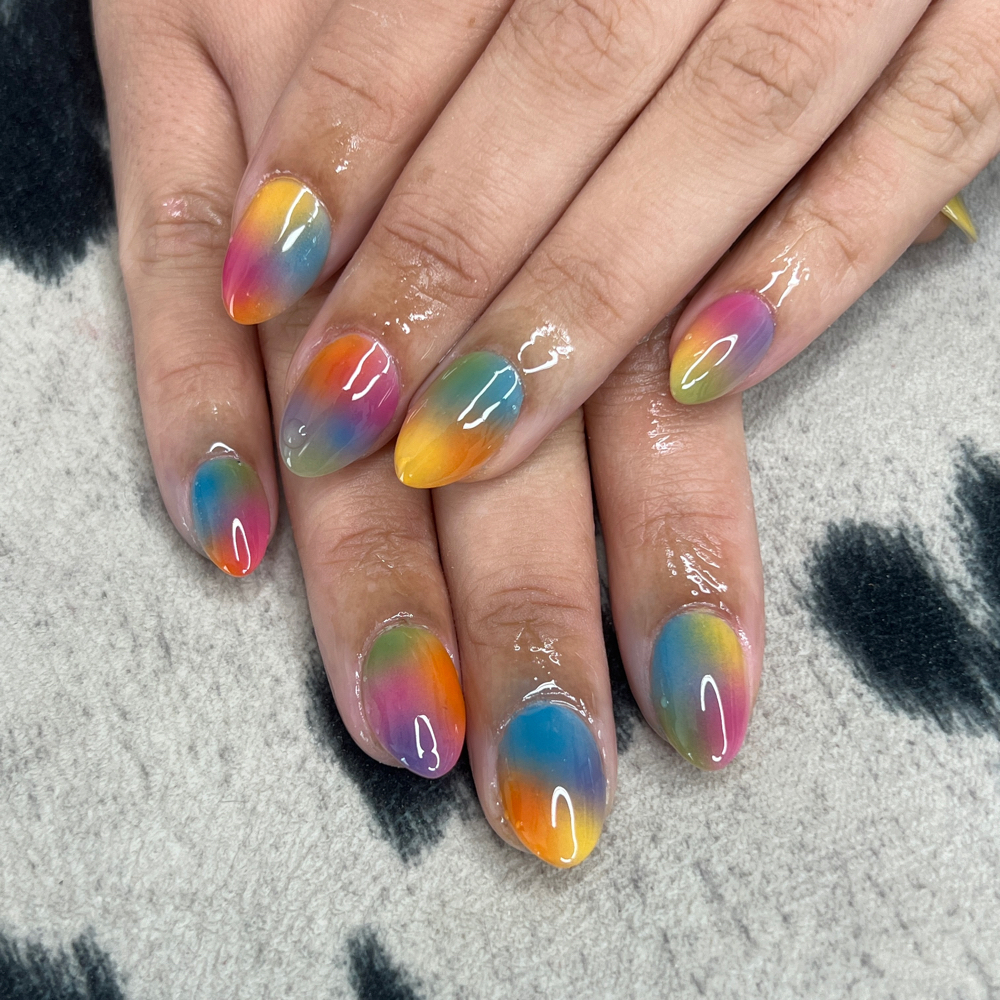 Multicolored Airbrush Nail Art