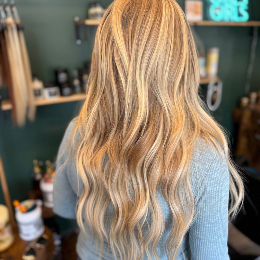 Hand Tied Extensions Full Head at Greenhaus Hair Studio in Campbell, CA