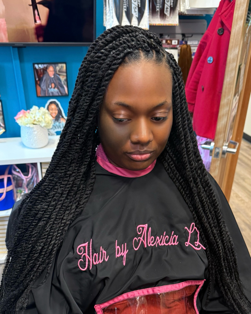 Medium Kinky Knotless Twists at Hair By Alexicia LLC in Brandywine, MD