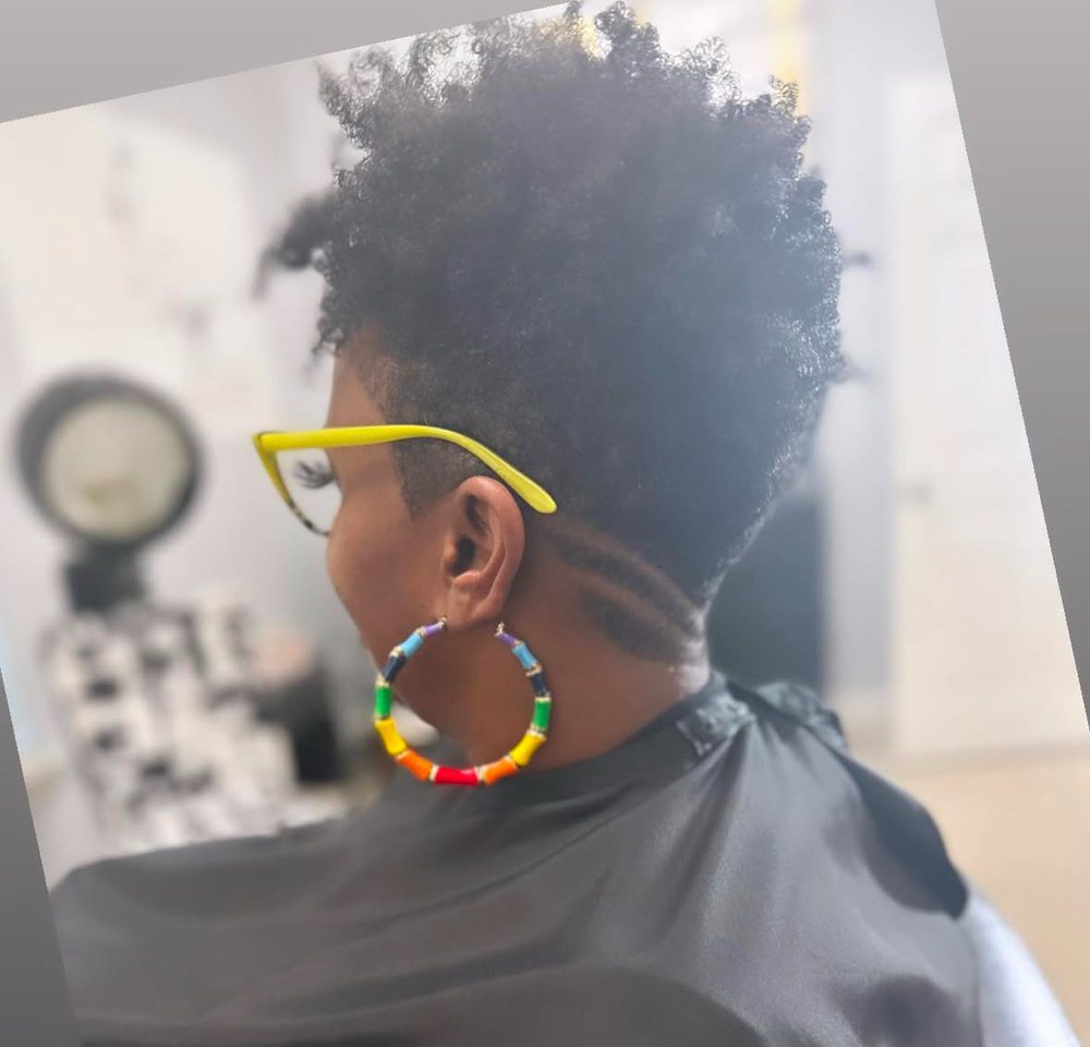 Short Curly Natural Shampoo/Style