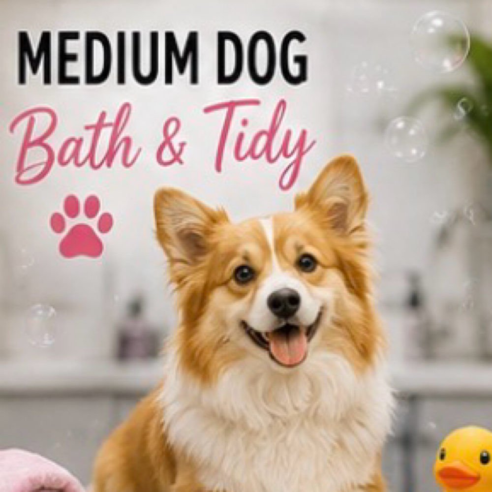 Medium Dog Bath & Tidy at Pampered Pups By Helen in Chino Hills, CA