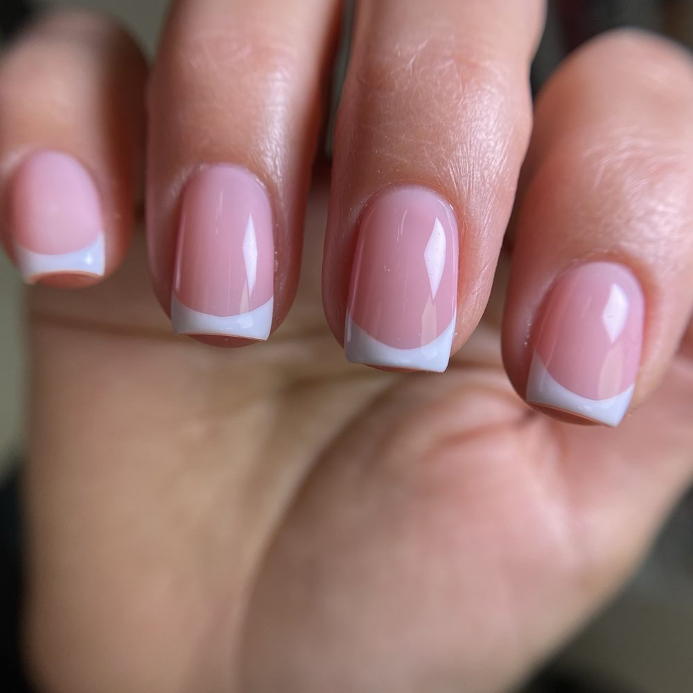 Hard Gel French Short at Angy Beauty Salon & Spa in West Chester Township, OH