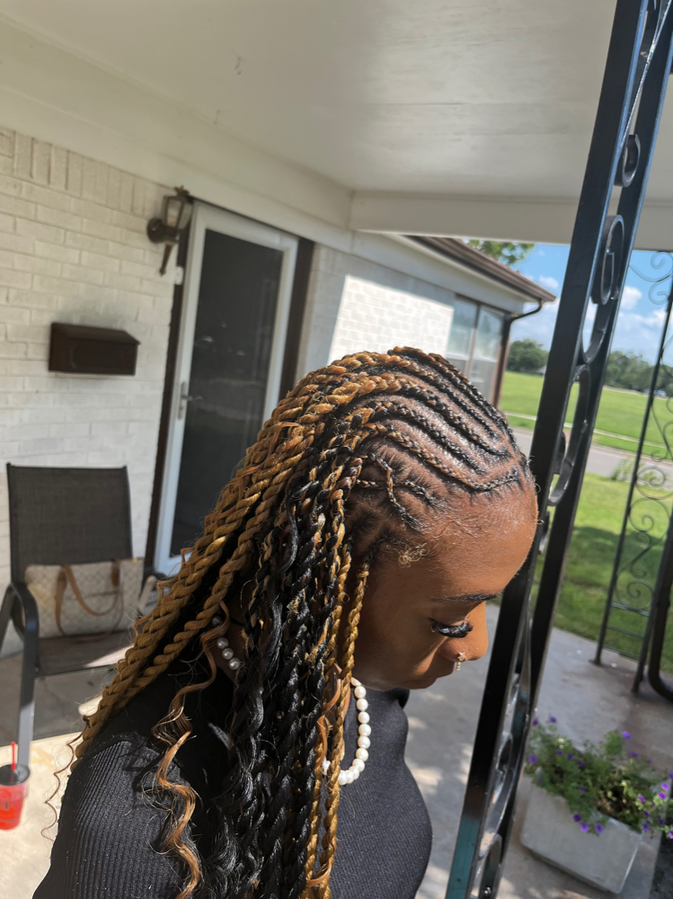 Smedium Fulani Island twist at BraidsByJinece in Wichita, KS
