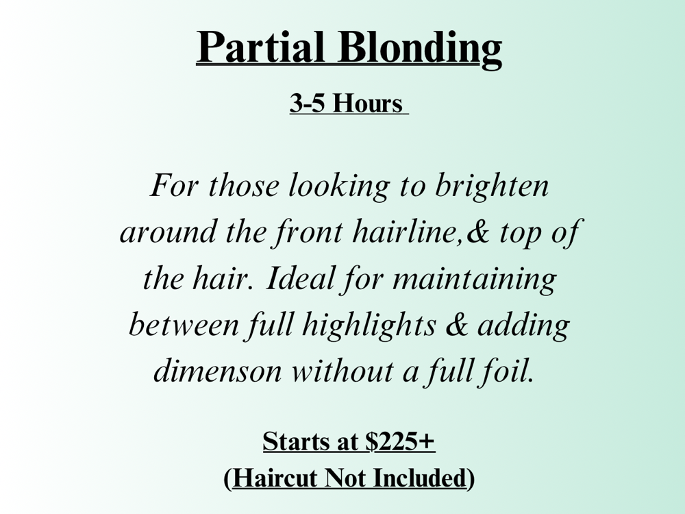 Partial Custom Blonding